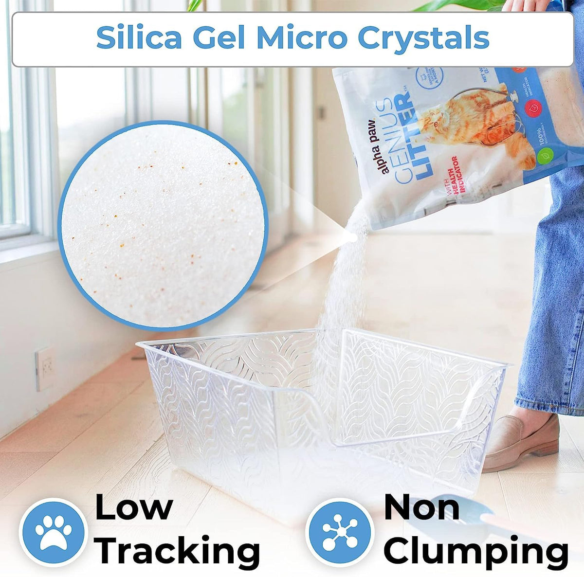 Lightweight Crystal Silica Gel Cat Litter, 6 lb Bag V960654