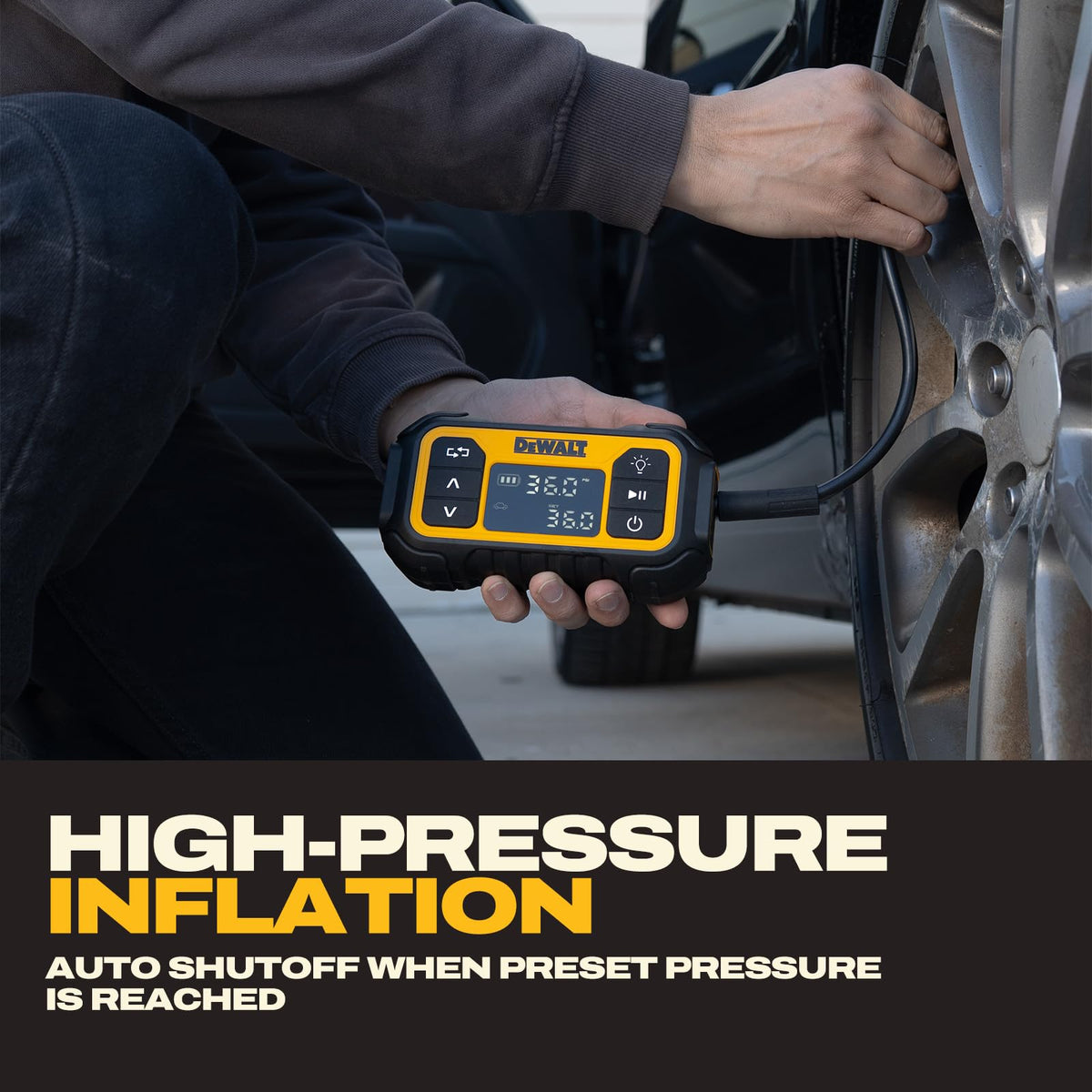 Portable 150 PSI 12V Tire Inflator with Digital Pressure Gauge Z58899