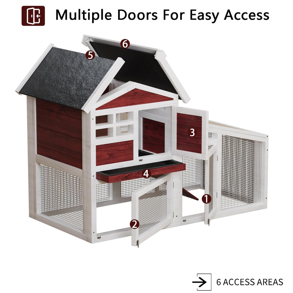 Weatherproof Wooden Rabbit Hutch C393