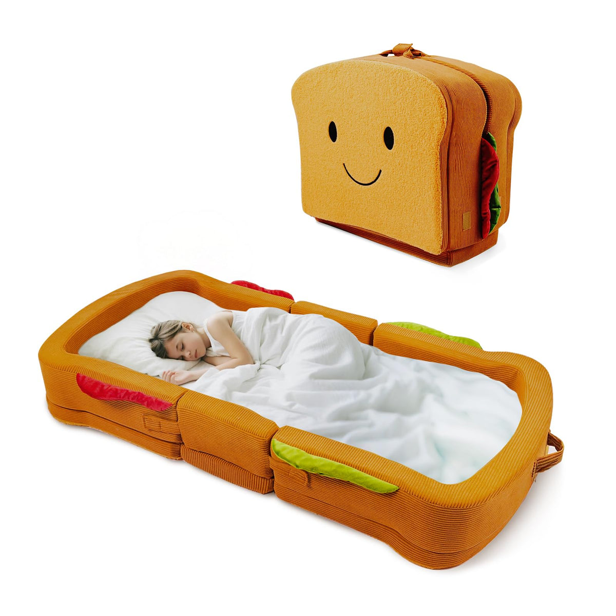Portable Foldable Soft Foam Toddler Travel Bed with Safety Rail M26209