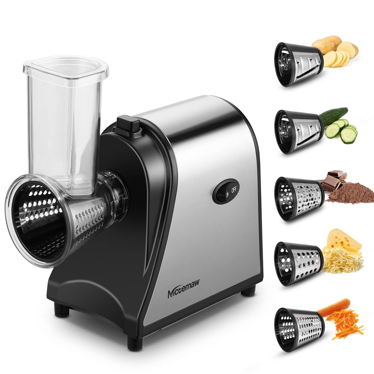 Electric Vegetable Cutter 500 W with 5 Cutting Drums O731