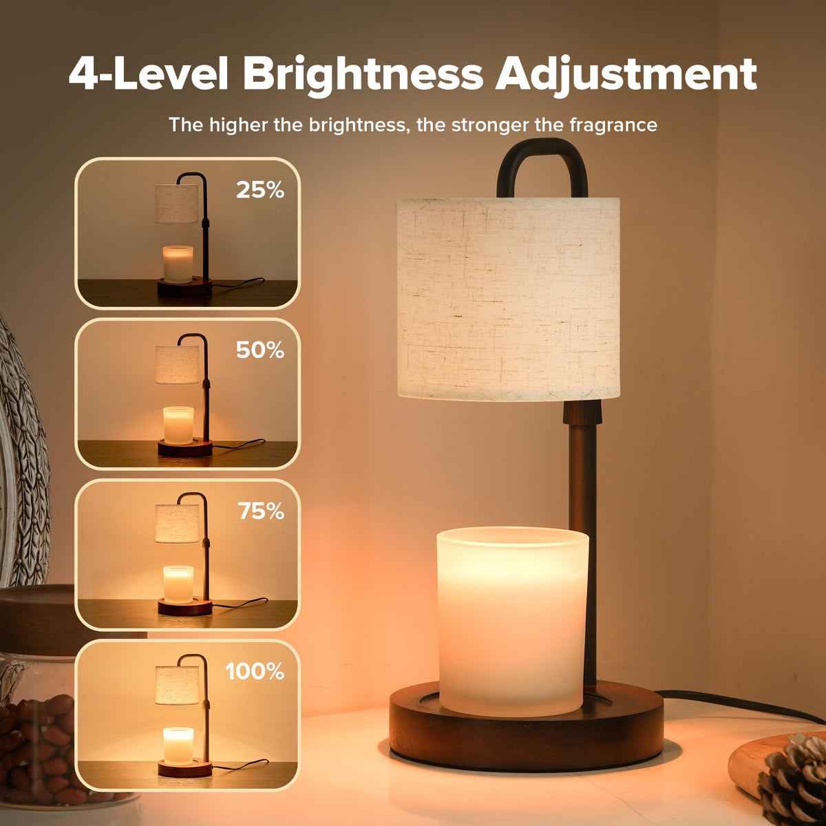Dimmable Candle Warmer Lamp with Timer Y74495
