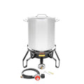Stainless Steel Kettle with Single Burner Stand Set 40 Quart P535