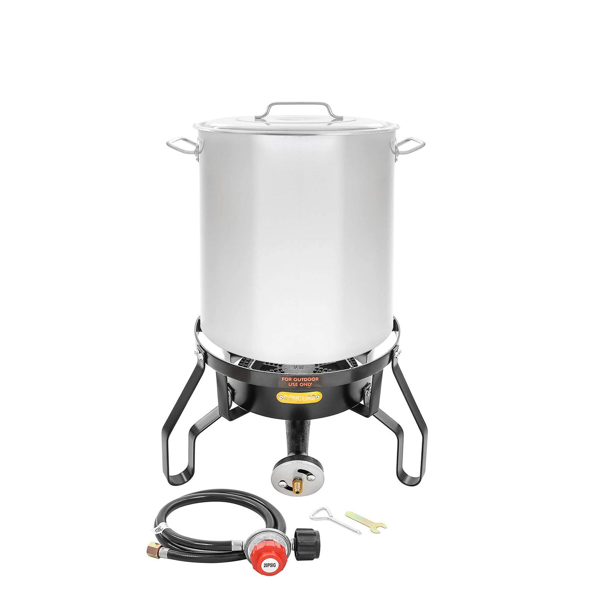 Stainless Steel Kettle with Single Burner Stand Set 40 Quart P535