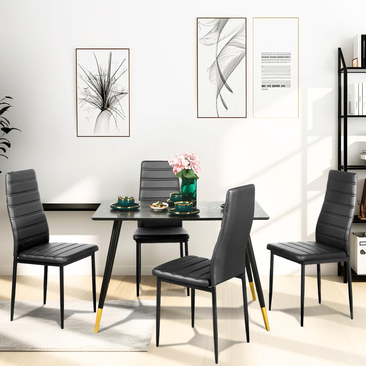 Black PU Dining Chairs Set of 4 Z8770