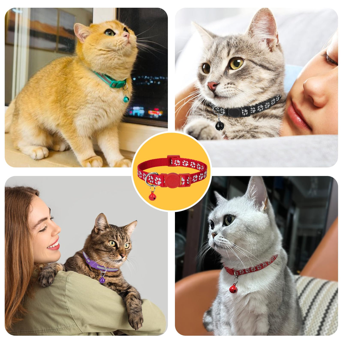 2 Pack Reflective Breakaway Cat Collar with Bell W567