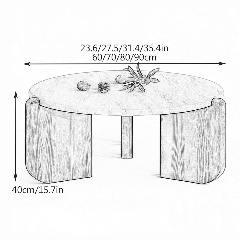 Solid Wood Stone Top Coffee Table E924278