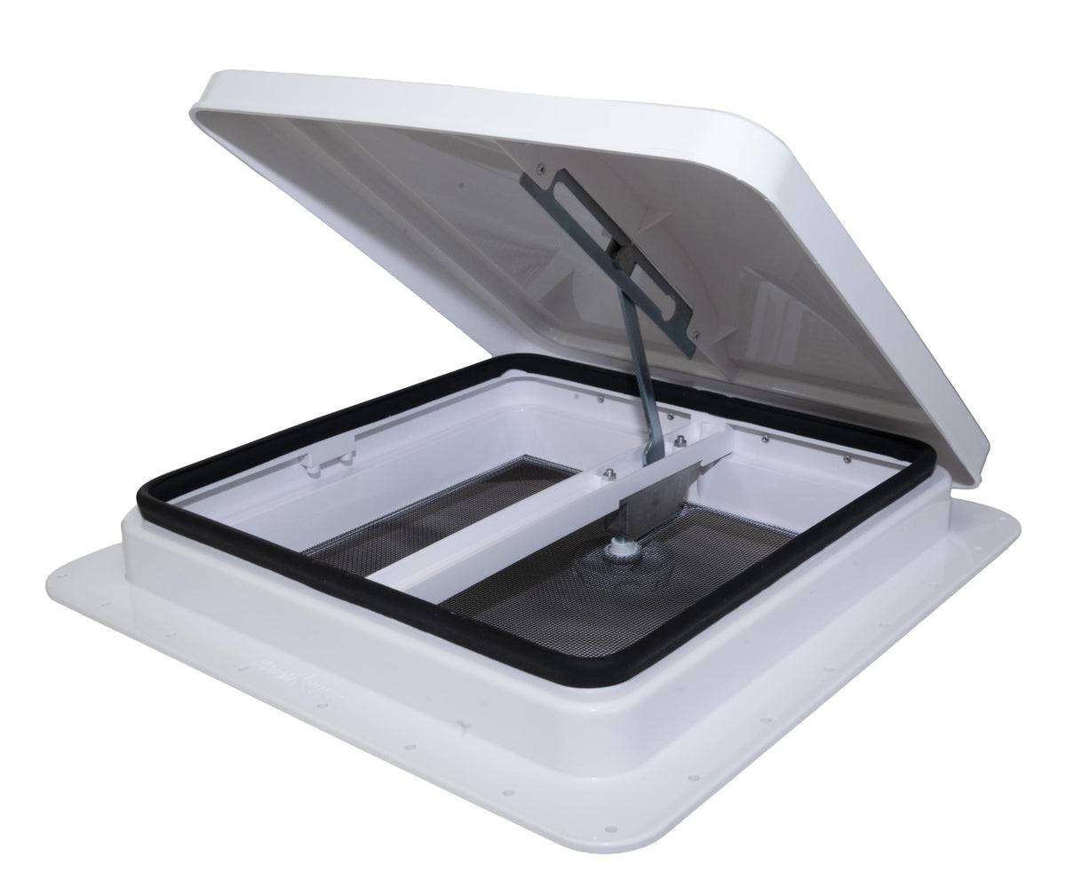 14" RV Roof Vent with White Lid and Manual Crank R76141