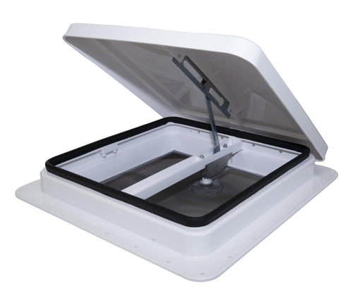 14" RV Roof Vent with White Lid and Manual Crank R76141