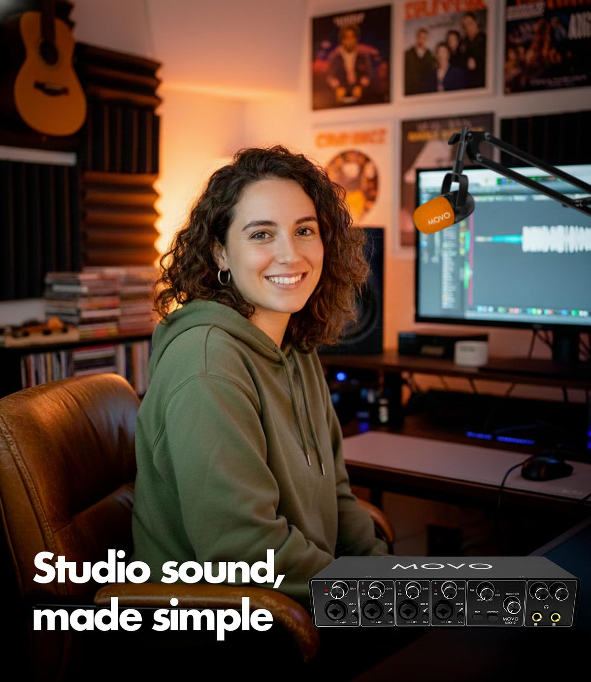 4-Person Podcast Equipment Bundle with 4-Channel USB Audio Interface and 4 Dynamic Microphones V178830