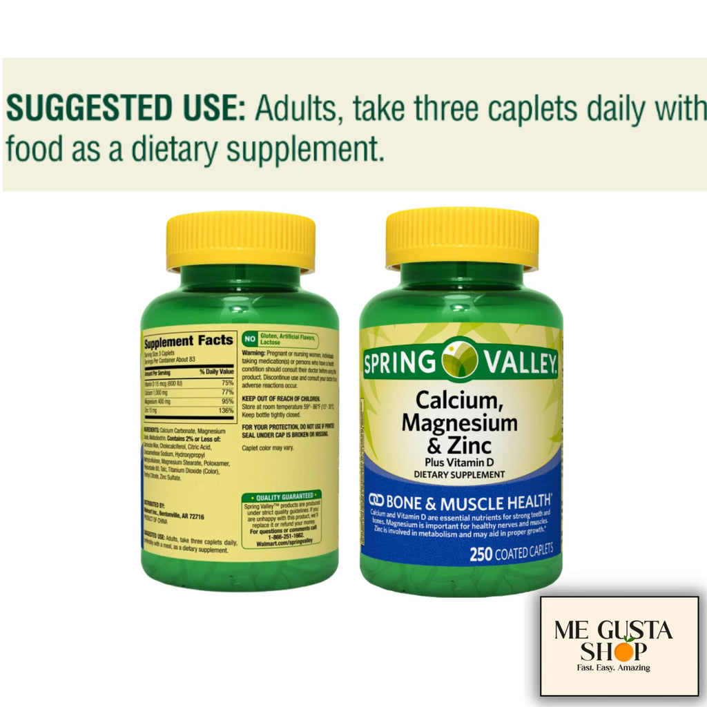 Calcium Magnesium Zinc Plus Vitamin D3 Caplets 500 Count M135751
