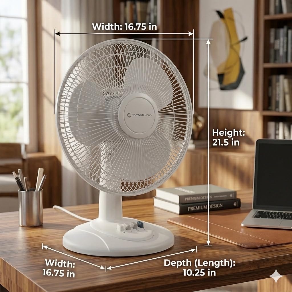 16 inch 3 Speed Oscillating Table Fan V584