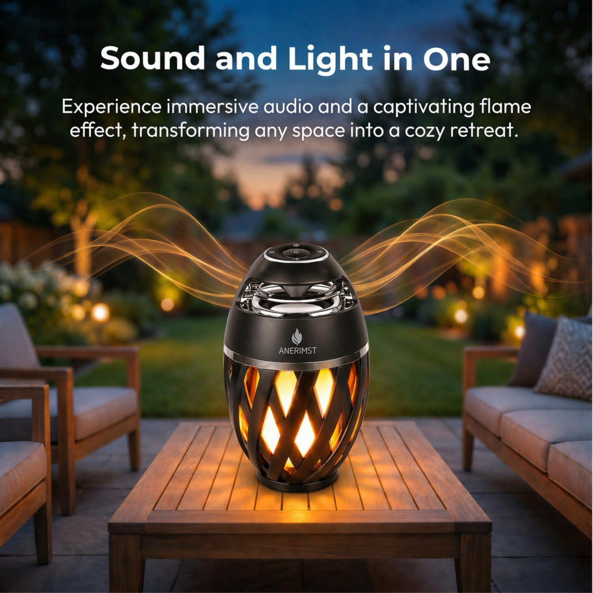 Black 2 Pack Waterproof Bluetooth Speaker with LED Torch Light S9972