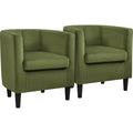 Barrel Accent Chairs Set of 2 Olive Green O53193