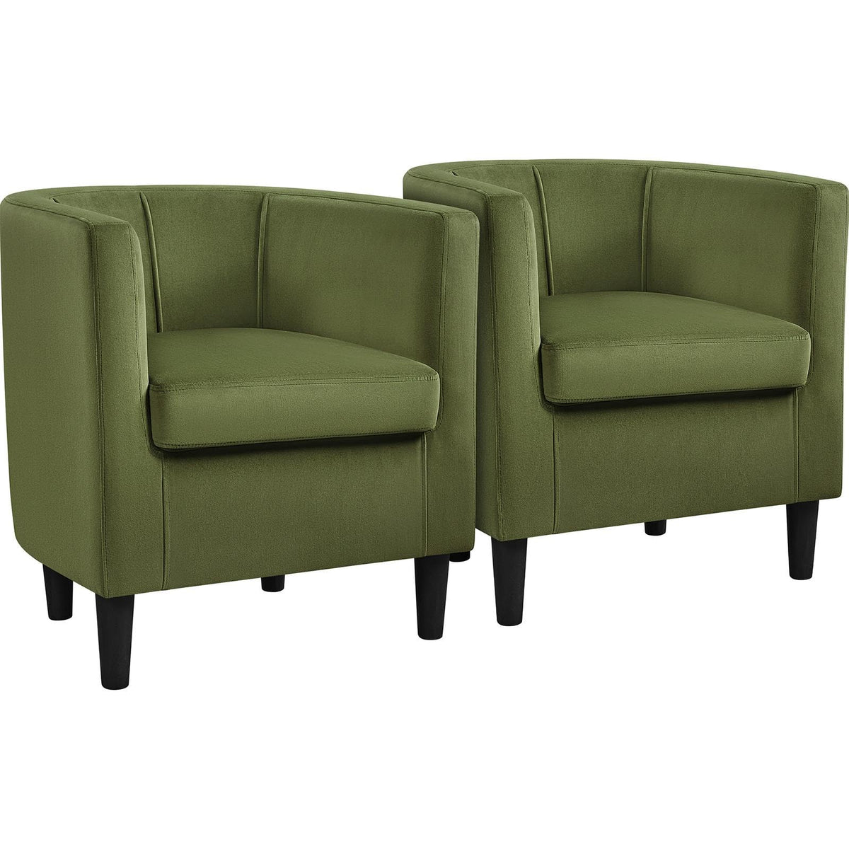 Barrel Accent Chairs Set of 2 Olive Green O53193