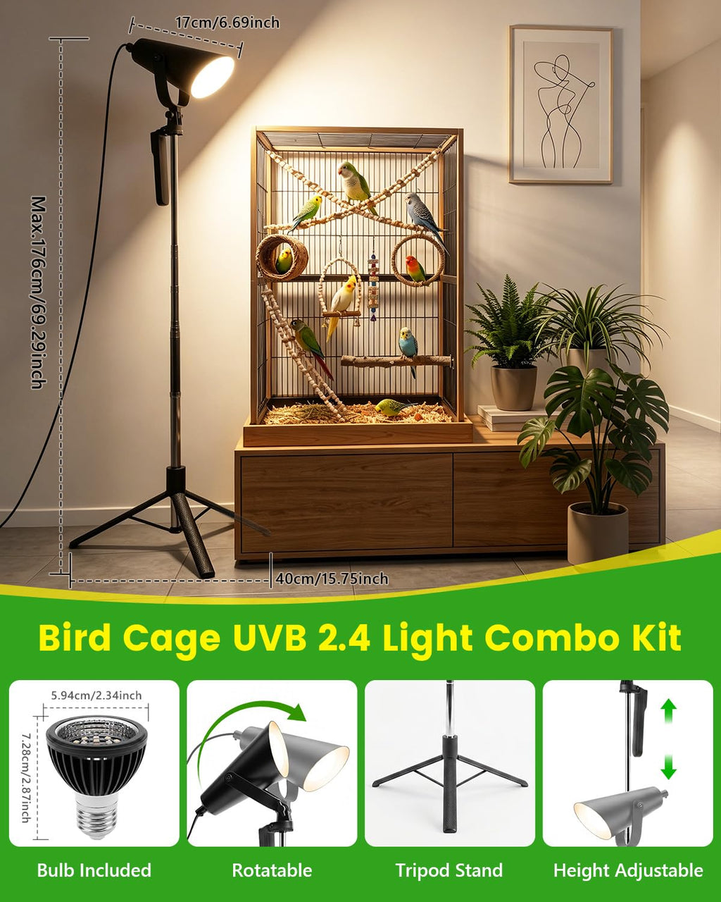 Bird Light with Adjustable Tripod Stand A984236