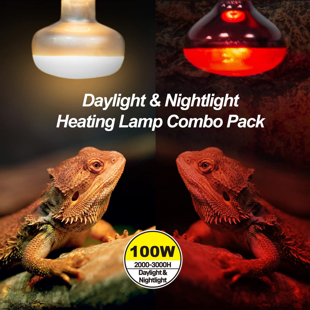 4 Pack Reptile Heat Lamp Day & Night Kit 100W N372726