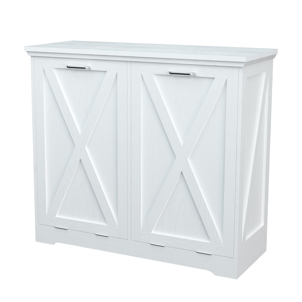 10 Gallon White Tilt Out Trash Can Cabinet P416
