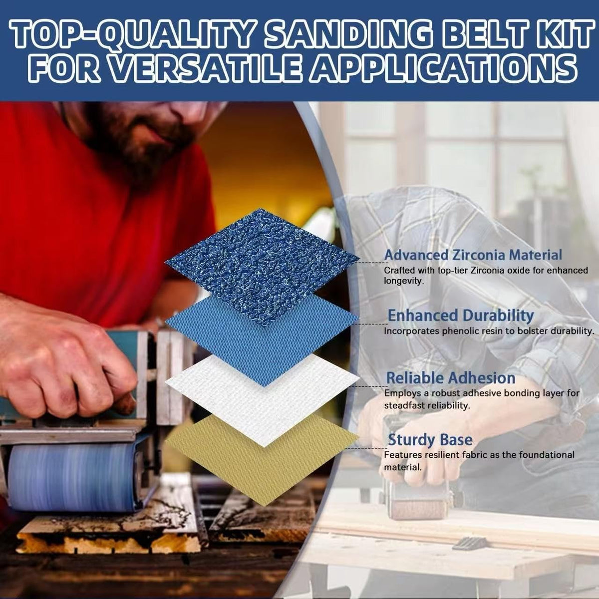 4x36 Inch 18 Pcs 6 Grits Zirconia Sanding Belts J77582