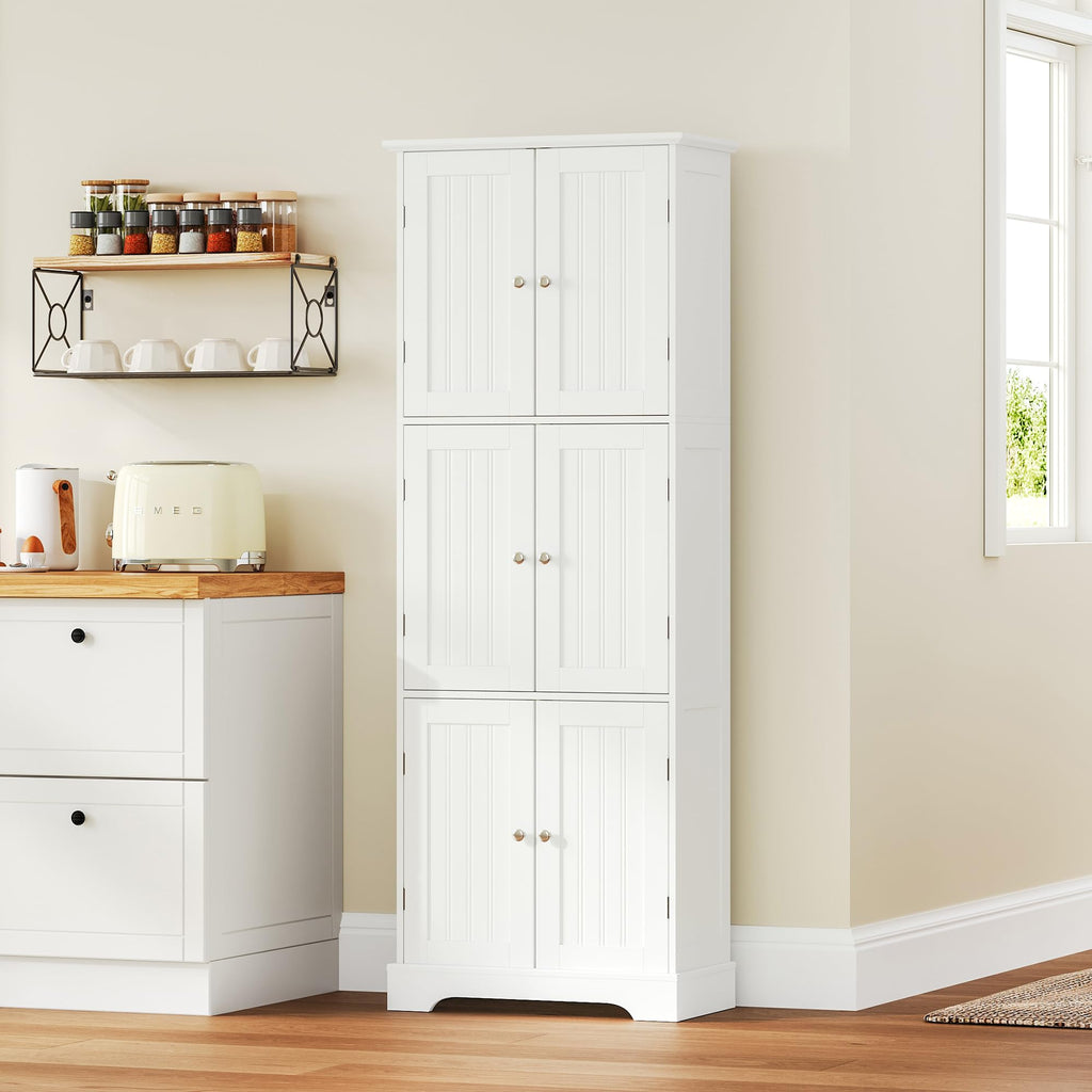 63.2" Tall Bathroom Storage Cabinet with 6 Doors J287235