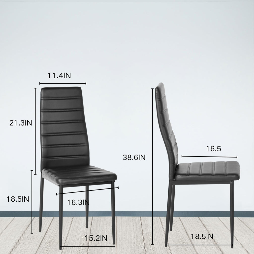 Black PU Dining Chairs Set of 4 Z8770