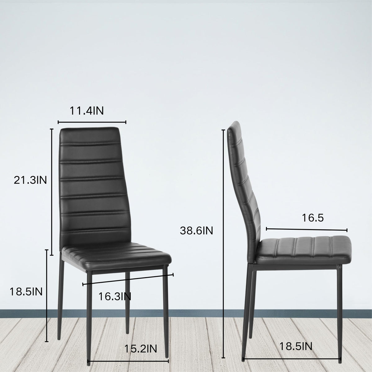 Black PU Dining Chairs Set of 4 Z8770