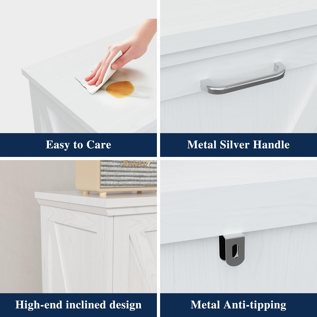 10 Gallon White Tilt Out Trash Can Cabinet P416