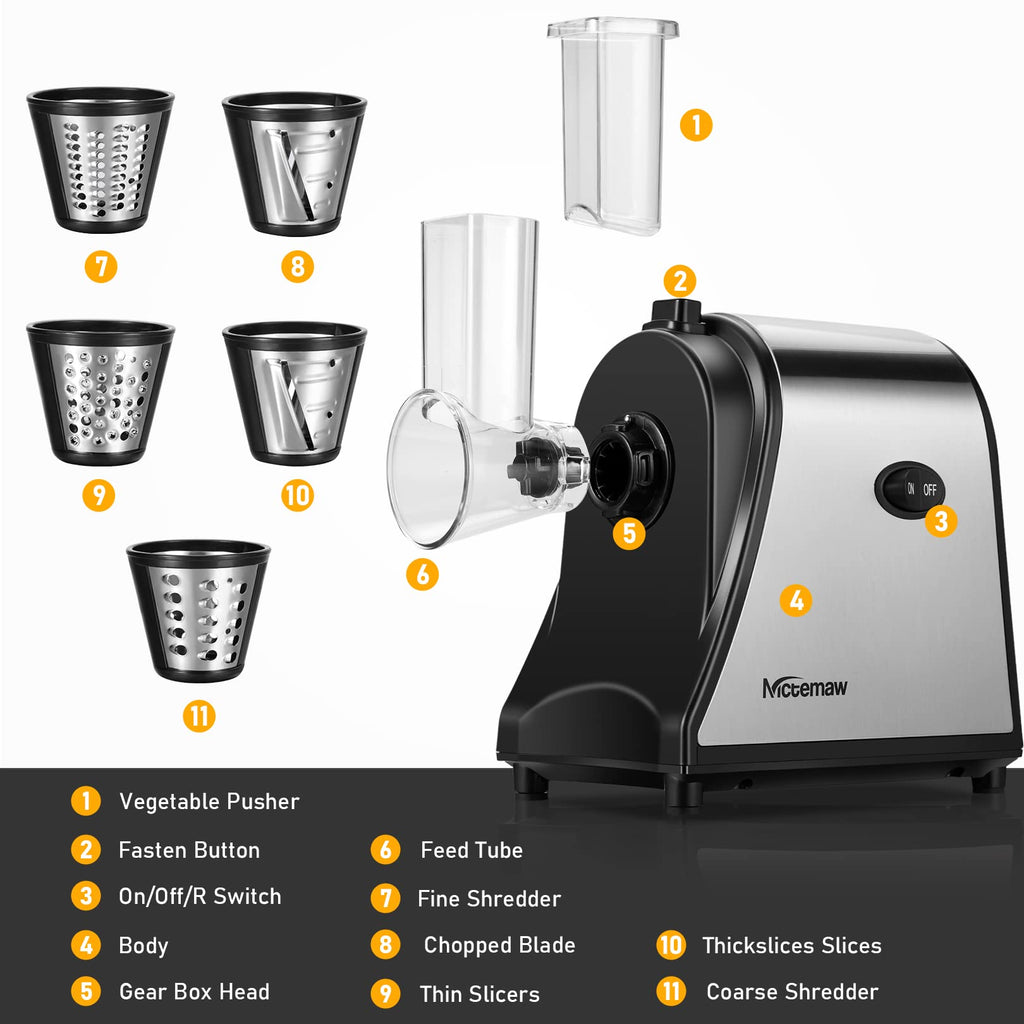 Electric Vegetable Cutter 500 W with 5 Cutting Drums O731