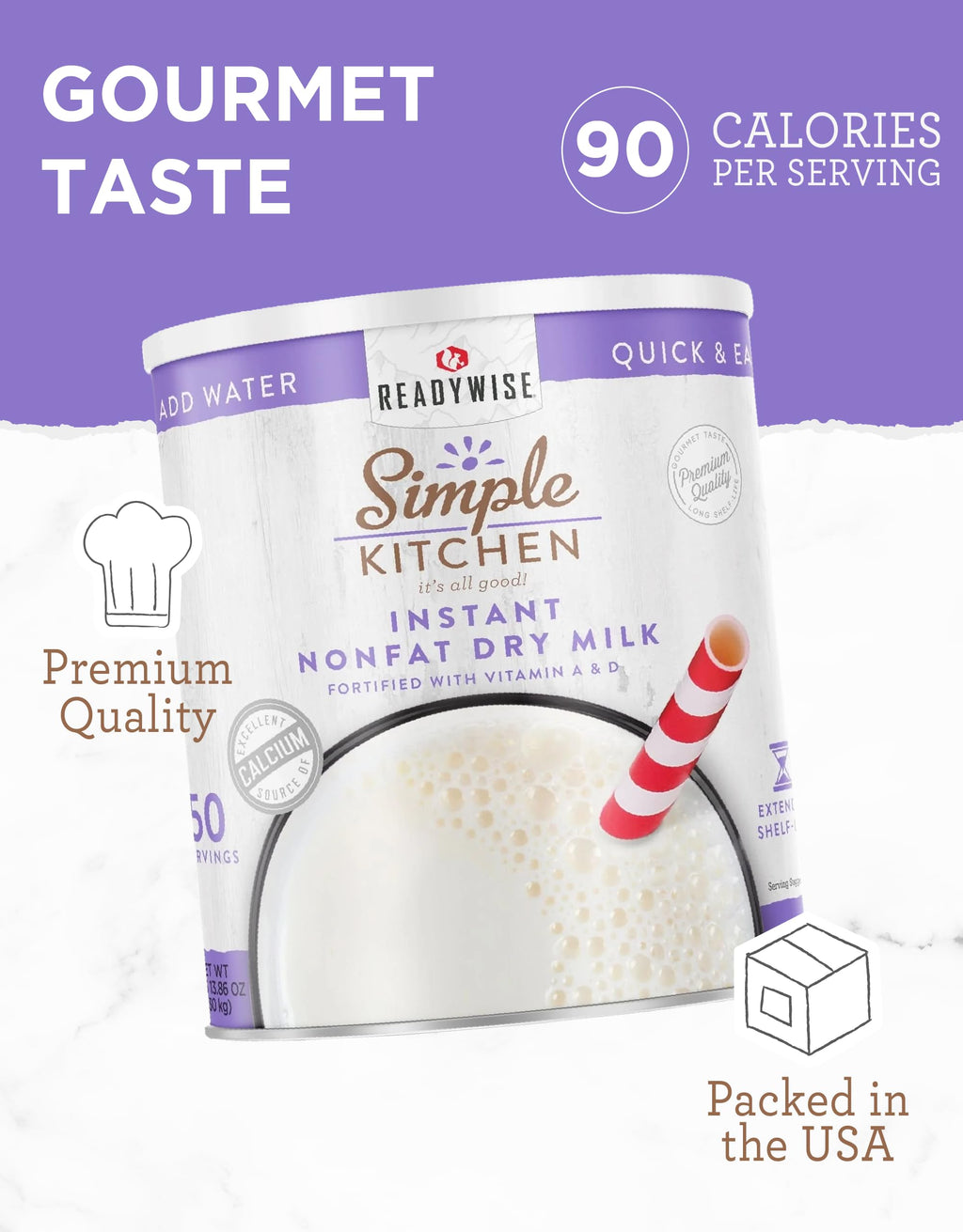 Instant Nonfat Powdered Milk 50 Servings Z525