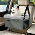 Dog Booster Seat with Metal Frame and Safety Leash, Grey O4817