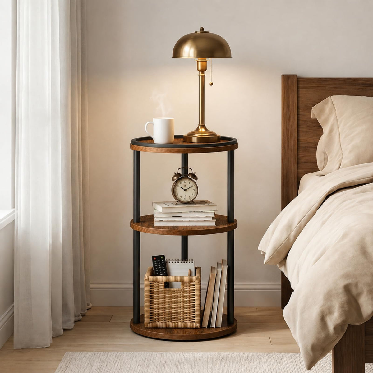 Small Round 3-Tier Side Table J486623