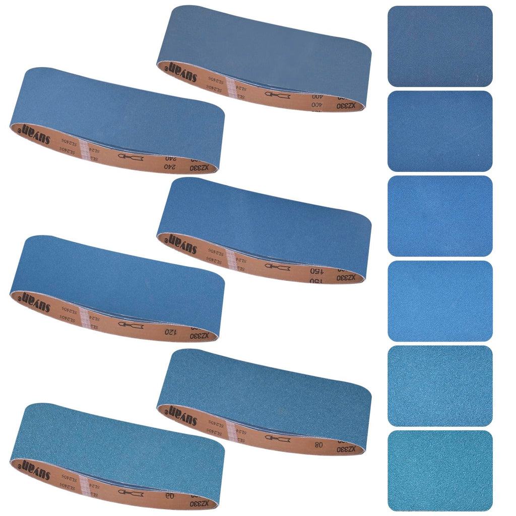 4x36 Inch 18 Pcs 6 Grits Zirconia Sanding Belts J77582