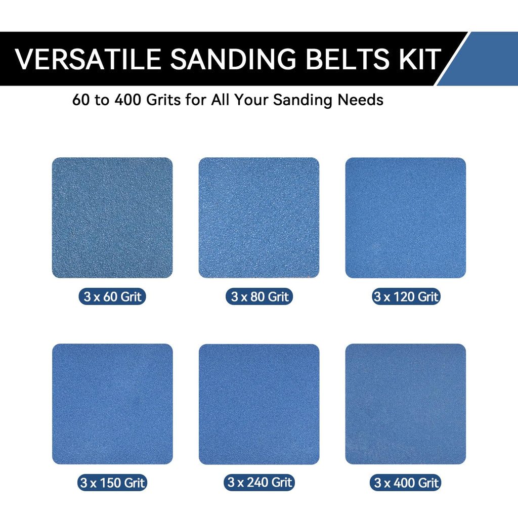 4x36 Inch 18 Pcs 6 Grits Zirconia Sanding Belts J77582