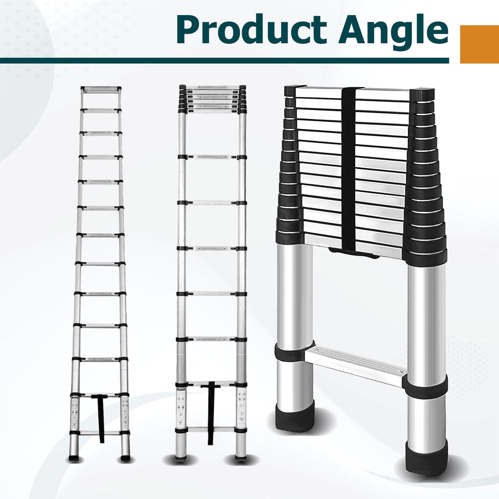 14.5 FT Aluminum Telescoping Ladder 330LB Capacity L303