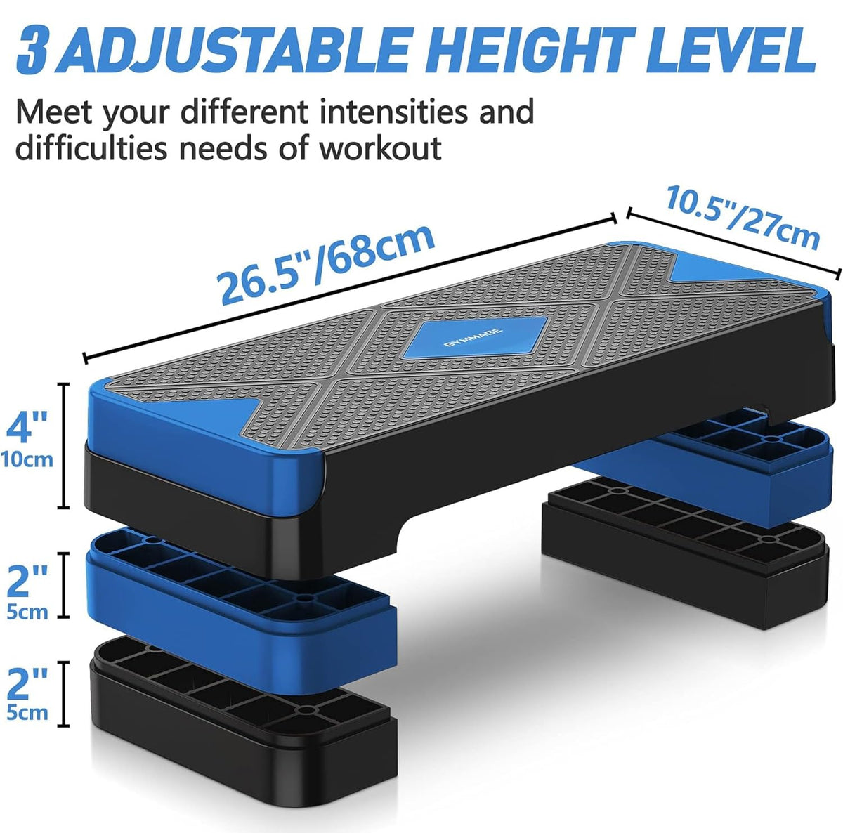 Adjustable Aerobic Exercise Step with 4” 6” 8” Risers I656492