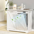 10 Gallon White Tilt Out Trash Can Cabinet P416