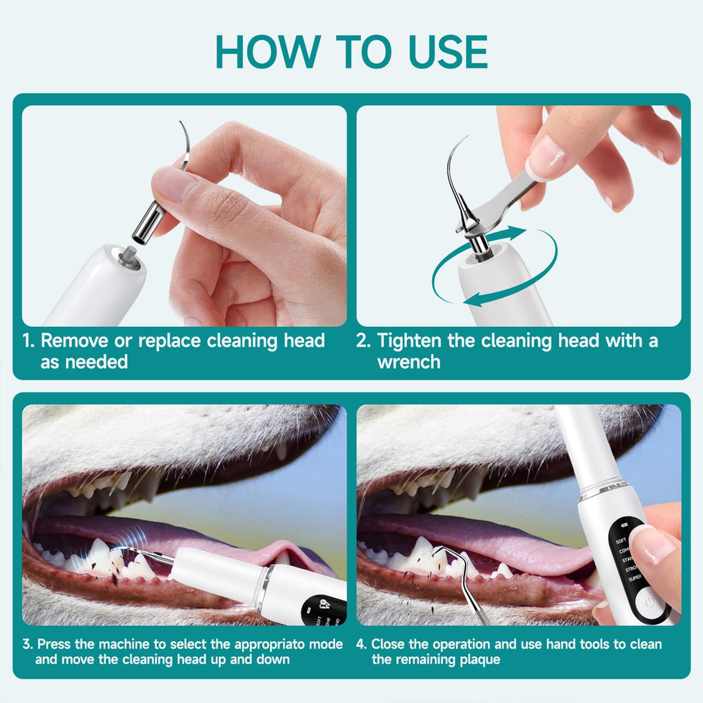 Dog Plaque Remover with LED Light Electric Toothbrush E1092
