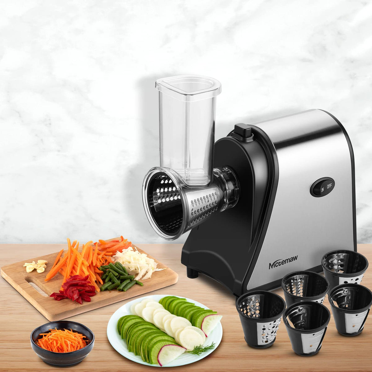 Electric Vegetable Cutter 500 W with 5 Cutting Drums O731