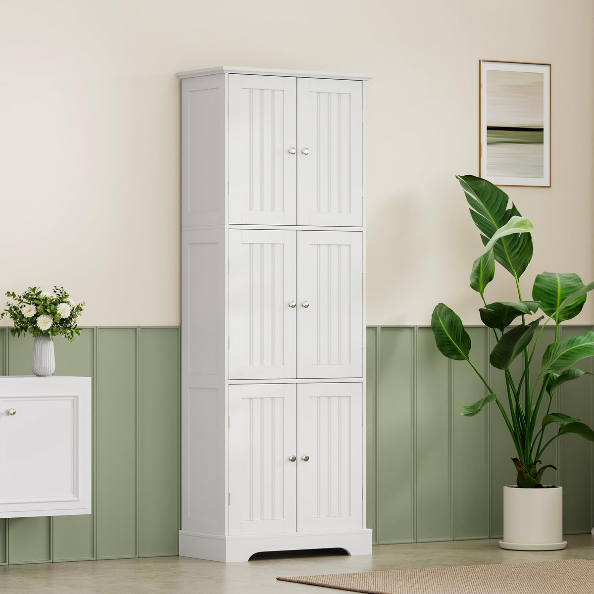63.2" Tall Bathroom Storage Cabinet with 6 Doors J287235