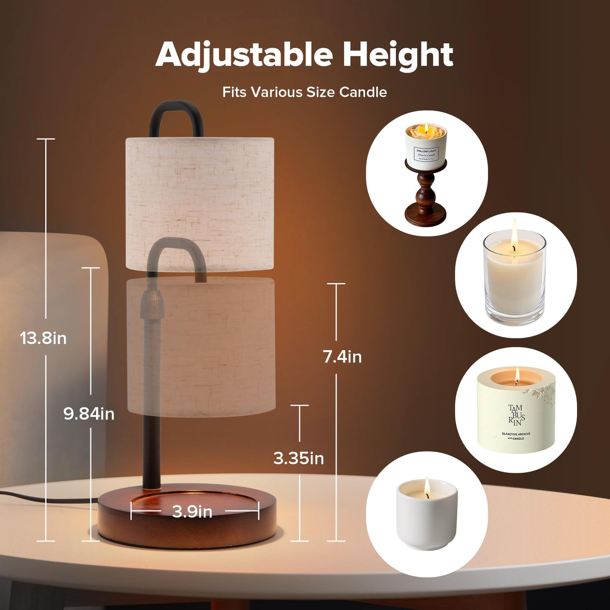 Dimmable Candle Warmer Lamp with Timer Y74495