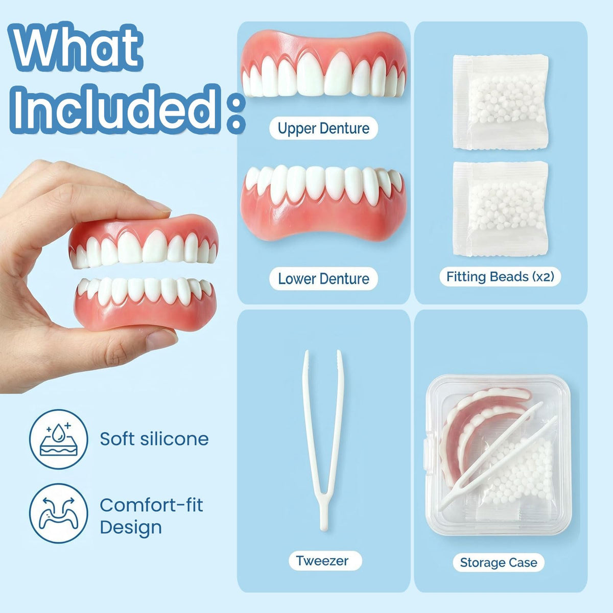 Moldable False Teeth Temporary Denture Set B227