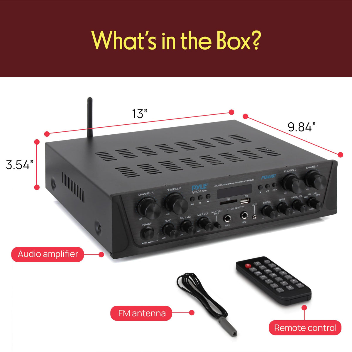4-Channel Audio Amplifier with Bluetooth V9686