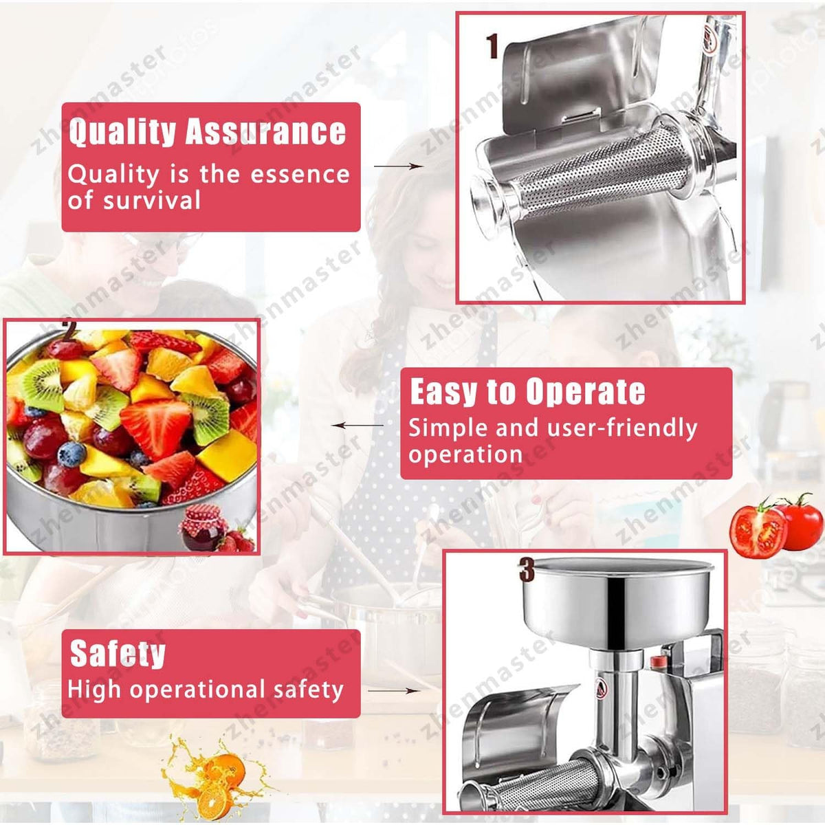 450W Electric Stainless Steel Tomato Strainer T717532
