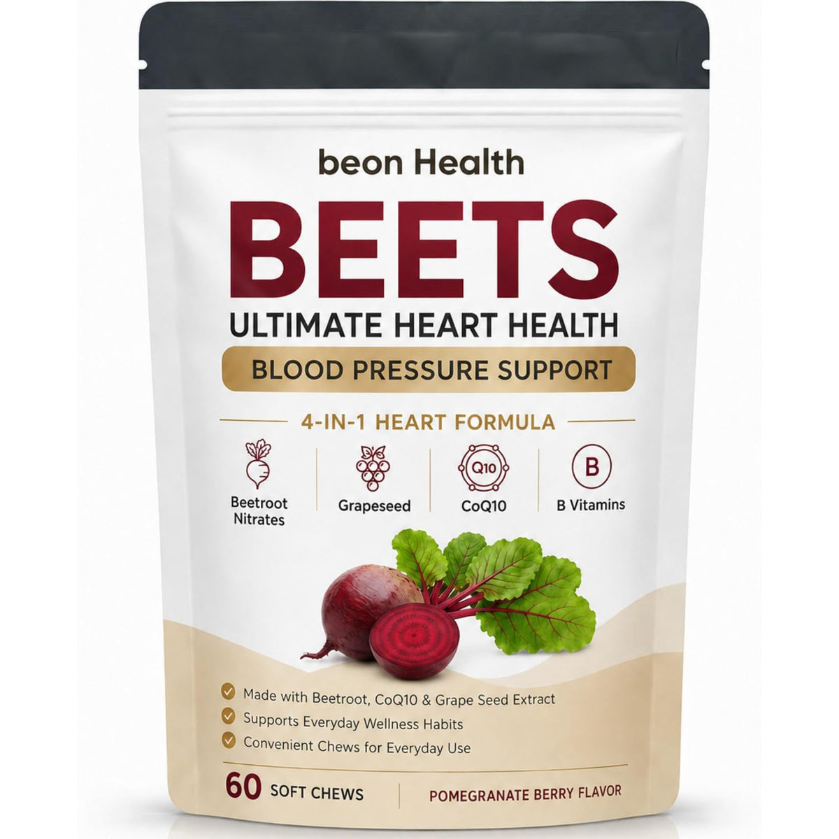 500mg Beetroot CoQ10 Grape Seed Extract Chews J946