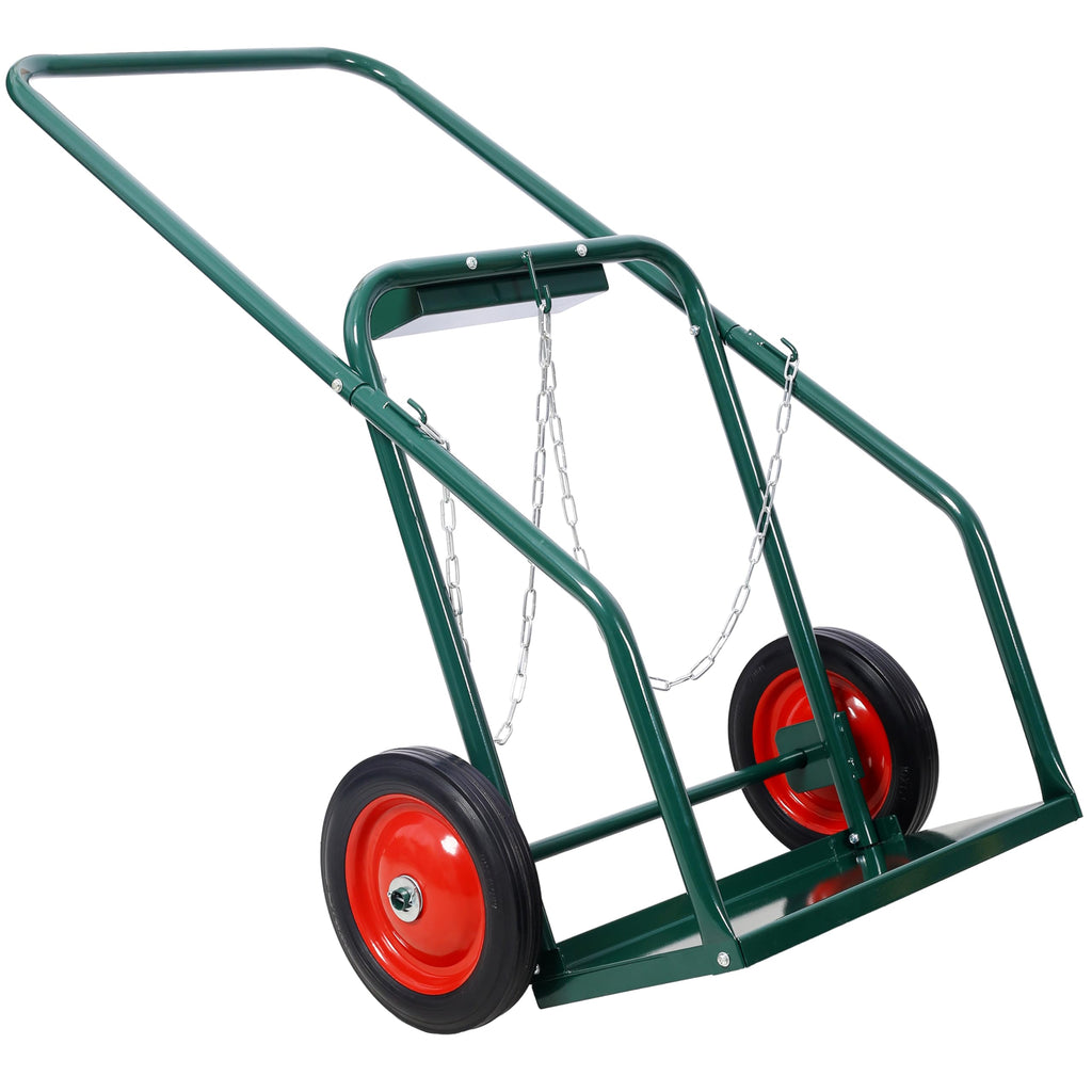 440 lb Capacity Welding Cylinder Hand Truck with 10-Inch Solid Rubber Wheels I549