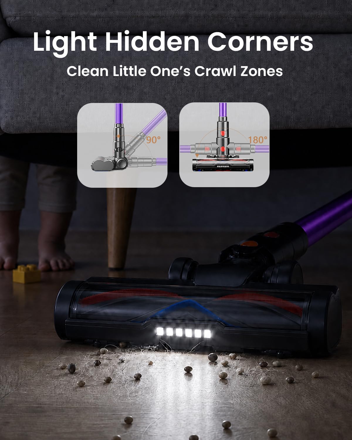 Cordless Stick Vacuum Cleaner 620W 55KPA 75Min 1.8L U1066