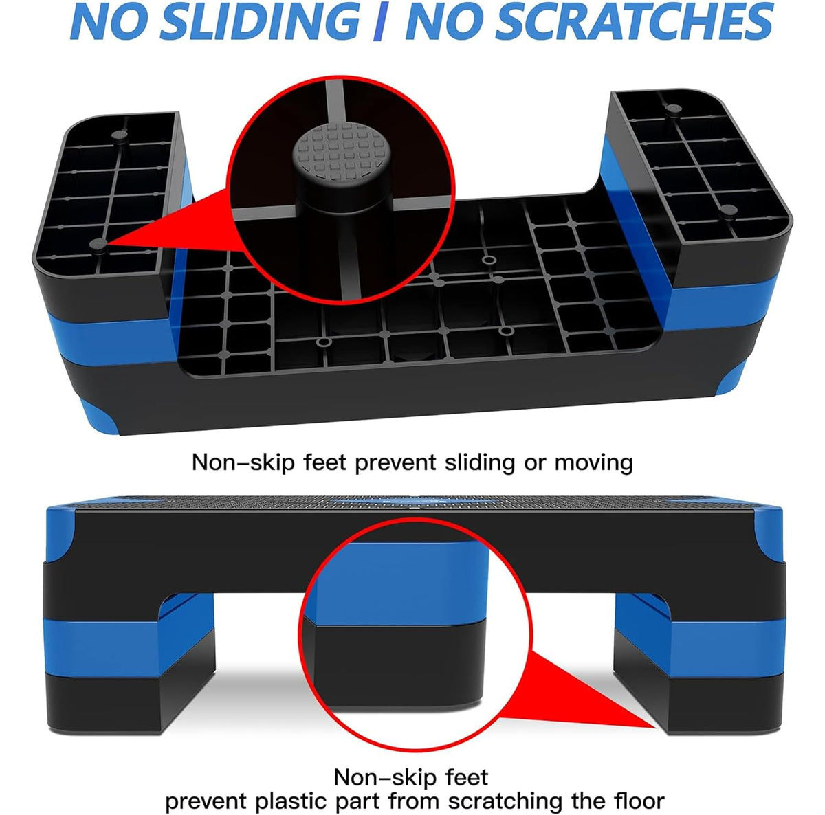 Adjustable Aerobic Exercise Step with 4” 6” 8” Risers I656492