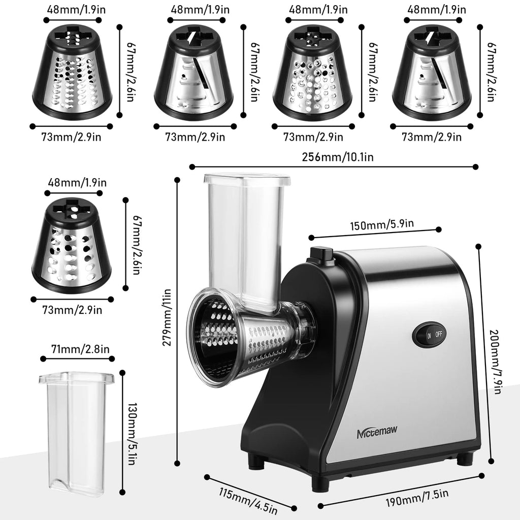 Electric Vegetable Cutter 500 W with 5 Cutting Drums O731