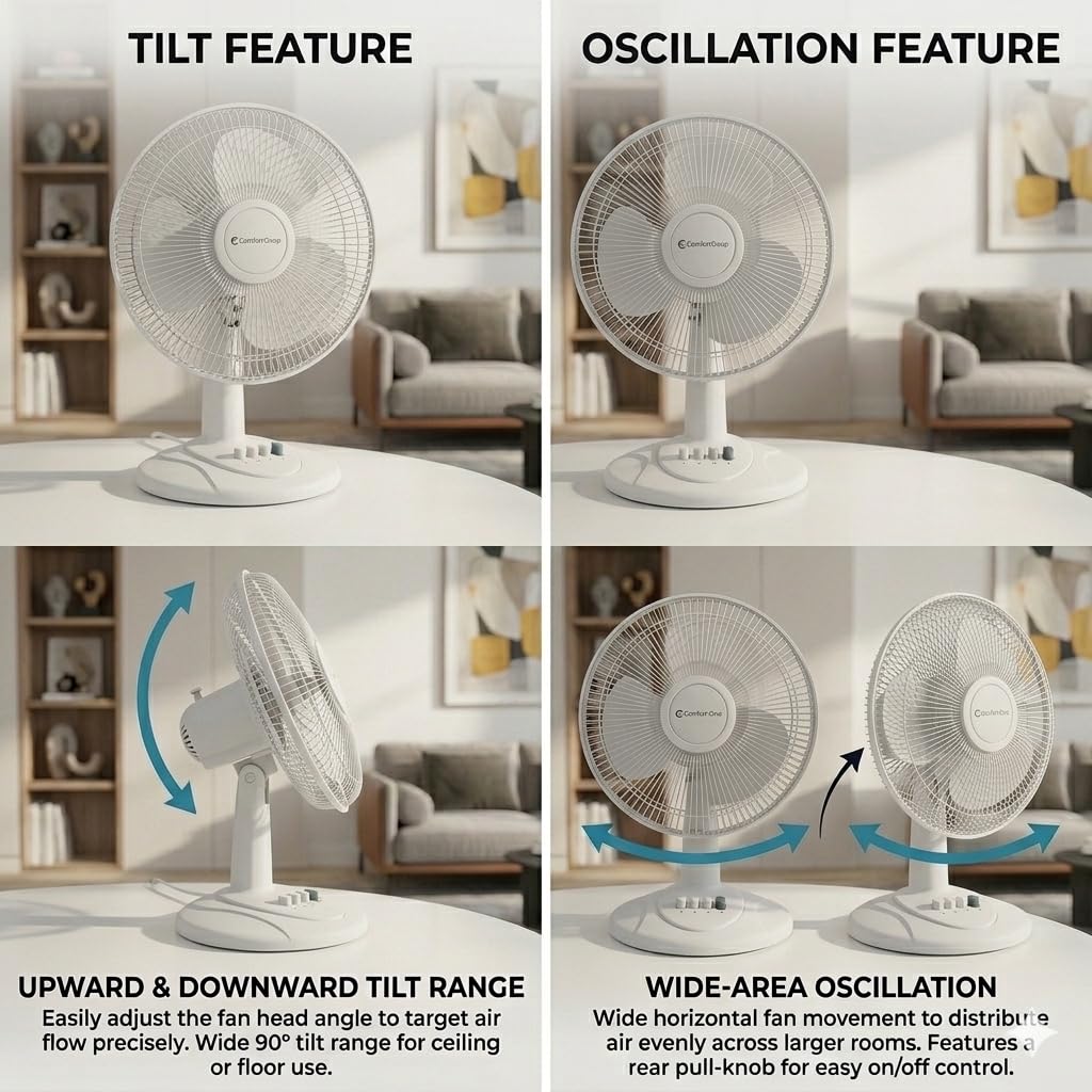 16 inch 3 Speed Oscillating Table Fan V584