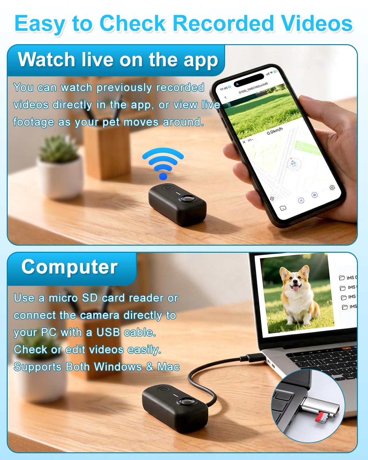Cat Camera Collar with 1080P HD Video Record, XS-Size Pet POV Cam, 8GB SD Card I41695